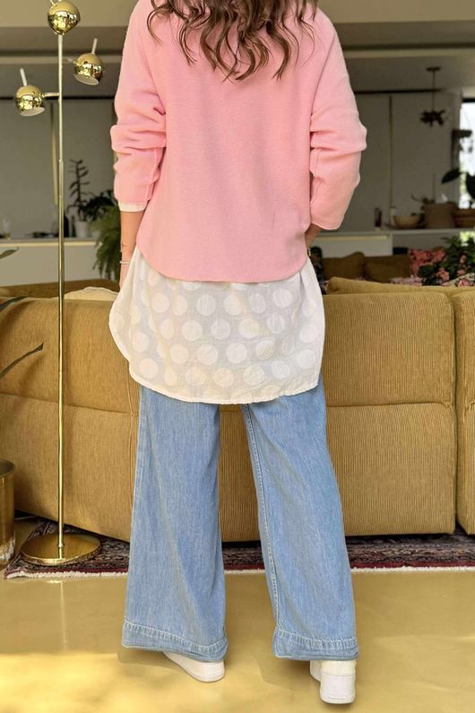 Made in Italy Conrad Body Skim Knit Jumper Sugar